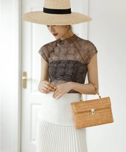 Pants And White Shirt Outfit, Senior Style - High Neck Mesh Top