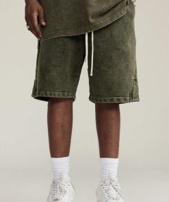 Pastel Long Skirt Outfit, Pretty Outfits Korean - Drawstring Waist Loose Shorts