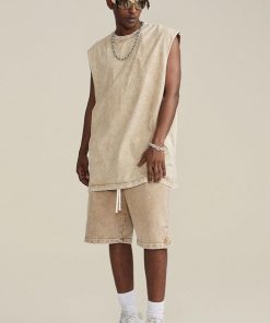 Pastel Long Skirt Outfit, Pretty Outfits Korean - Drawstring Waist Loose Shorts