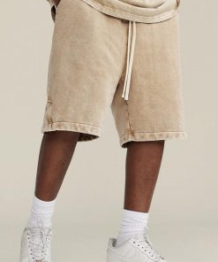 Pastel Long Skirt Outfit, Pretty Outfits Korean - Drawstring Waist Loose Shorts