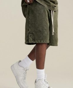 Pastel Long Skirt Outfit, Pretty Outfits Korean - Drawstring Waist Loose Shorts