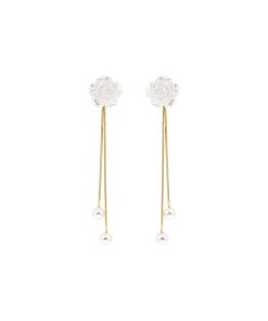 Pearl Camellia Tassel Earrings - Niche Retro Light Luxury Design, High-End Statement Jewelry for Elegant Style