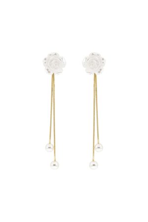 Pearl Camellia Tassel Earrings - Niche Retro Light Luxury Design, High-End Statement Jewelry for Elegant Style
