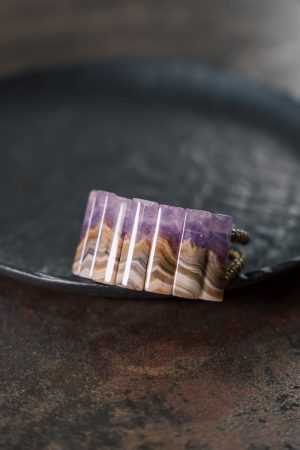 Personalized Gradient Agate Amethyst Bead Bracelet Chain - Retro Versatile Accessory for Women and Men