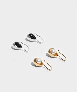 Personalized Minimalist Drop Earrings, French Design, Gold-Plated Pearl Water Drop Style, European American Fashion