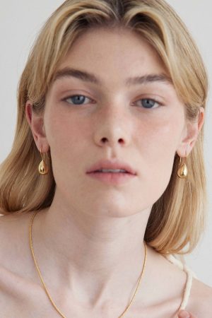Personalized Minimalist Drop Earrings, French Design, Gold-Plated Pearl Water Drop Style, European American Fashion