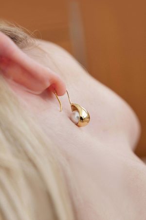 Personalized Minimalist Drop Earrings, French Design, Gold-Plated Pearl Water Drop Style, European American Fashion
