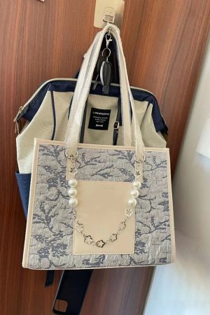 Personalized Sea Salt Blue Jacquard Large Capacity Commuter Tote Bag for Women - High-End Spring Summer 2025 Fashion Bag