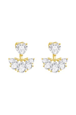 Personalized Zircon Ear Studs for Women, S925 Silver Water Drop Pendant Earrings, High-End Love Design, 2025 Fashion Jewelry