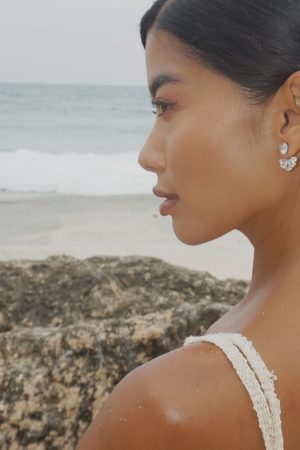 Personalized Zircon Ear Studs for Women, S925 Silver Water Drop Pendant Earrings, High-End Love Design, 2025 Fashion Jewelry