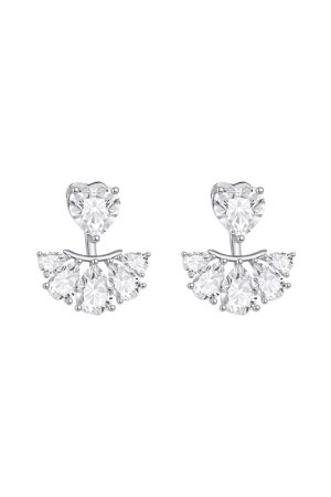 Personalized Zircon Ear Studs for Women, S925 Silver Water Drop Pendant Earrings, High-End Love Design, 2025 Fashion Jewelry