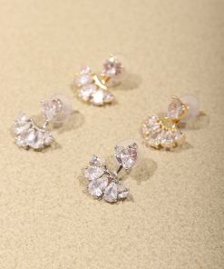 Personalized Zircon Ear Studs for Women, S925 Silver Water Drop Pendant Earrings, High-End Love Design, 2025 Fashion Jewelry