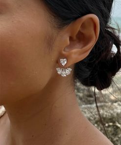 Personalized Zircon Ear Studs for Women, S925 Silver Water Drop Pendant Earrings, High-End Love Design, 2025 Fashion Jewelry