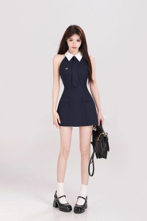 Petite Summer Sleeveless Polo Dress for Women, Waist-Cinching College Style, High-Quality Spicy Girl Short Skirt