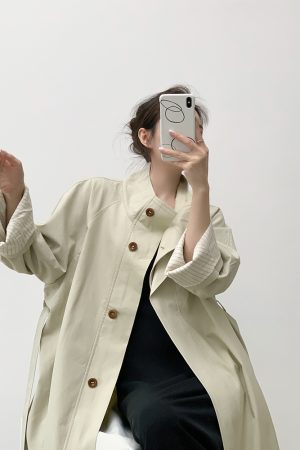 Petite White Trench Coat for Women - Slimming British Style Casual Outerwear for Autumn 2025