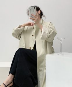 Petite White Trench Coat for Women - Slimming British Style Casual Outerwear for Autumn 2025
