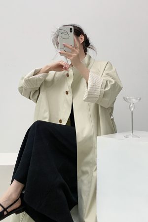 Petite White Trench Coat for Women - Slimming British Style Casual Outerwear for Autumn 2025