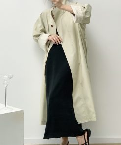 Petite White Trench Coat for Women - Slimming British Style Casual Outerwear for Autumn 2025