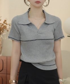 Petite Women's Slim-Fit Short Sleeve Polo Shirt and Skirt Pants Set - 2025 Summer Fashion Trend