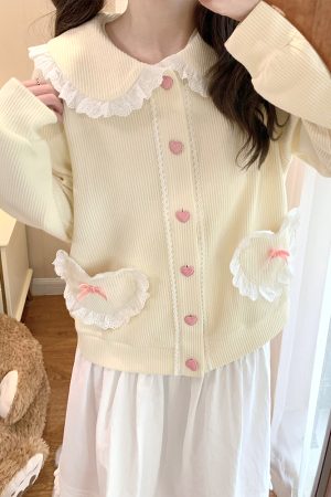 Petite Women's Two-Piece Skirt Set, Pudding Bear Style for Autumn & Winter, Trendy Spring Outfits 2025