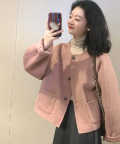 Petite Woolen Short Coat for Women - Unique Korean Style, 2025 Autumn/Winter Fashion, Elegant High-End Feel