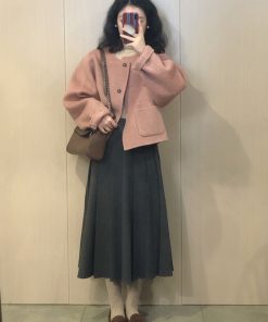 Petite Woolen Short Coat for Women - Unique Korean Style, 2025 Autumn/Winter Fashion, Elegant High-End Feel