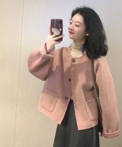 Petite Woolen Short Coat for Women - Unique Korean Style, 2025 Autumn/Winter Fashion, Elegant High-End Feel