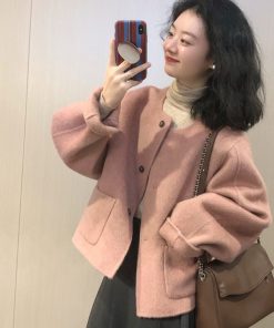 Petite Woolen Short Coat for Women - Unique Korean Style, 2025 Autumn/Winter Fashion, Elegant High-End Feel