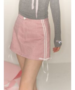 Pink A-Line Mini Skirt for Women - Autumn Style, Slimming Bodycon Design, Perfect for Petite Figures, Trendy Weekend Wear
