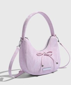 Pink Cotton Candy Crossbody Bag for Women - Niche Style Shoulder Handbag for Spring/Summer 2025, Trendy Underarm Design for Young Girls