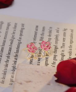Pink Floral Clip-On Earrings for Women, 2025 Trendy Mosquito Coil Design, No Ear Holes, Elegant Fashion Accessories