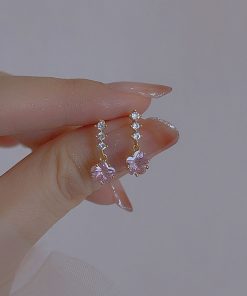 Pink Floral Stud Earrings - High-End Niche Design, Trendy 2025 Accessories for Sweet Temperament