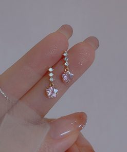 Pink Floral Stud Earrings - High-End Niche Design, Trendy 2025 Accessories for Sweet Temperament