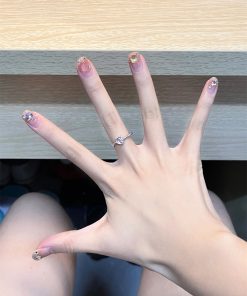 Pink Heart Ring for Women, Heart-Shaped Zirconia Silver Ring, Unique Open Design, Trendy Jewelry for Y2K and Romantic Styles