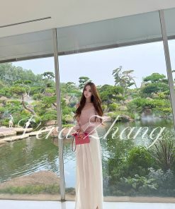 Pink Mist Long Sleeve T-Shirt for Women, Wide Leg Skirt Pants, Fairy Style Casual Outfit, Trendy Y2K Fashion