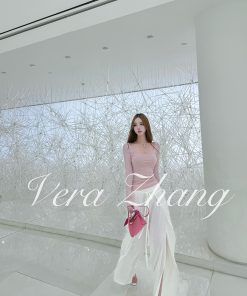 Pink Mist Long Sleeve T-Shirt for Women, Wide Leg Skirt Pants, Fairy Style Casual Outfit, Trendy Y2K Fashion