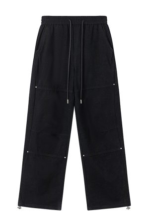 Pink Wide-Leg Cargo Pants for Women - Loose Drape, Spliced Design, Casual American Style, Trendy Versatile Fashion
