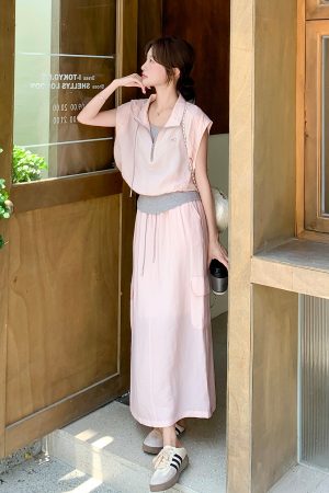 Pink Workwear Skirt Set for Women - 2025 Summer Two-Piece Outfit with Unique Design, Trendy and Stylish for Modern Fashionistas