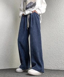 Pinstripe Pants Outfit Aesthetic, Cute Outfits For Blondes - Casual Corduroy Pants