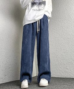 Pinstripe Pants Outfit Aesthetic, Cute Outfits For Blondes - Casual Corduroy Pants