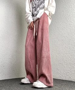 Pinstripe Pants Outfit Aesthetic, Cute Outfits For Blondes - Casual Corduroy Pants
