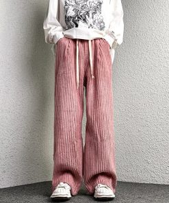 Pinstripe Pants Outfit Aesthetic, Cute Outfits For Blondes - Casual Corduroy Pants