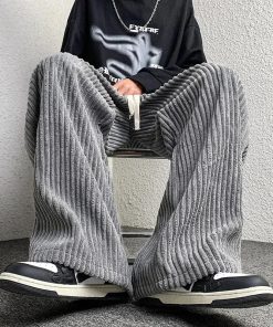 Pinstripe Pants Outfit Aesthetic, Cute Outfits For Blondes - Casual Corduroy Pants