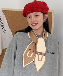 Plaid Khaki Cashmere-Like Scarf for Women, 2025 Winter Style, Versatile Korean-Inspired Shawl Neck Wrap