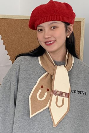 Plaid Khaki Cashmere-Like Scarf for Women, 2025 Winter Style, Versatile Korean-Inspired Shawl Neck Wrap