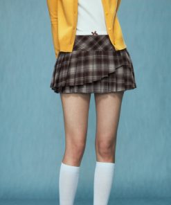 Plaid Pleated Skirt for Women - Vintage Woolen Short Skirt for Autumn/Winter 2025, Retro 90s Style Fashion