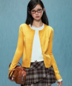 Plaid Pleated Skirt for Women - Vintage Woolen Short Skirt for Autumn/Winter 2025, Retro 90s Style Fashion