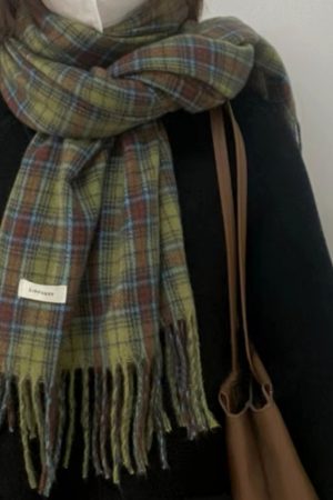 Plaid Scarf for JK Uniforms - Cute, Comfortable, Versatile Neck Warmer for Students - 2025 Academy Style