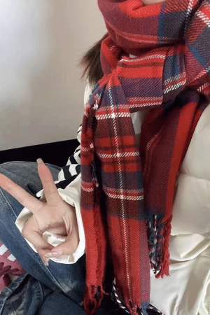 Plaid Scarf for JK Uniforms - Cute, Comfortable, Versatile Neck Warmer for Students - 2025 Academy Style