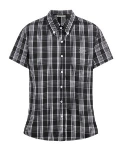 Plaid Slim-Fit Short Sleeve Shirt - American Vintage Casual Lightweight Summer Top for Men
